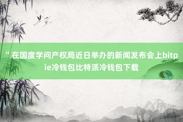 ”在国度学问产权局近日举办的新闻发布会上bitpie冷钱包比特派冷钱包下载