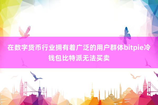 在数字货币行业拥有着广泛的用户群体bitpie冷钱包比特派无法买卖