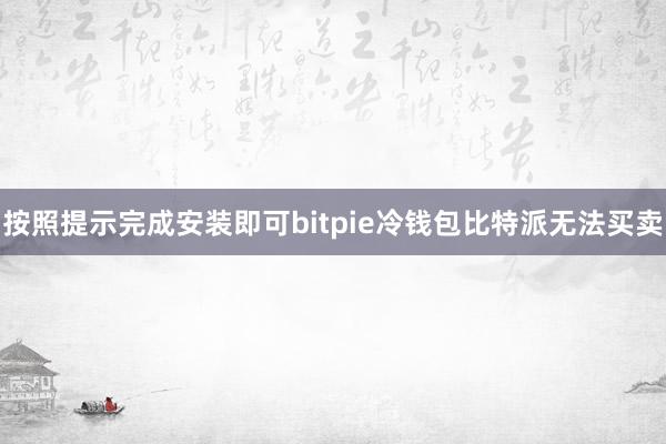 按照提示完成安装即可bitpie冷钱包比特派无法买卖