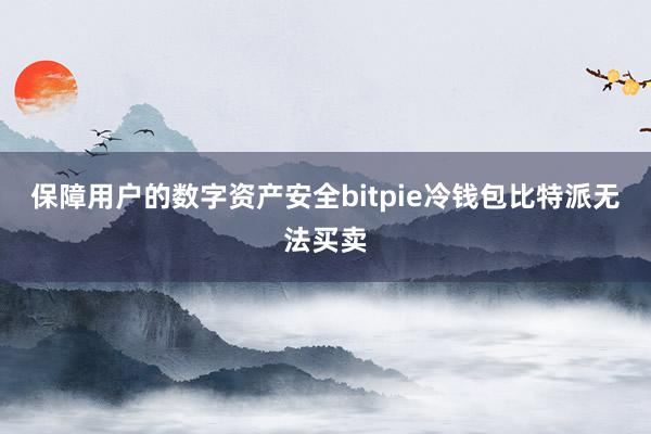 保障用户的数字资产安全bitpie冷钱包比特派无法买卖