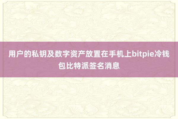 用户的私钥及数字资产放置在手机上bitpie冷钱包比特派签名消息