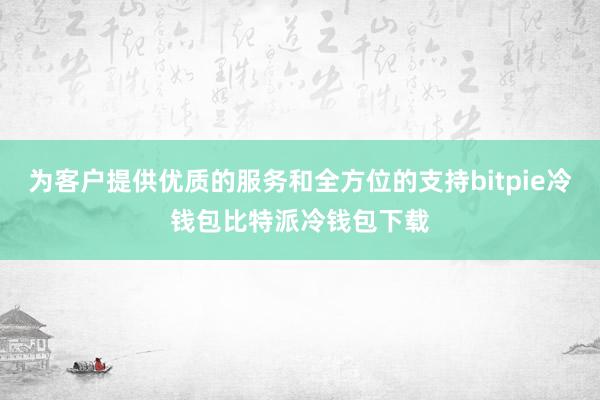 为客户提供优质的服务和全方位的支持bitpie冷钱包比特派冷钱包下载