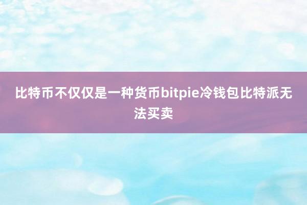 比特币不仅仅是一种货币bitpie冷钱包比特派无法买卖