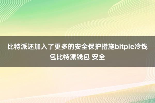 比特派还加入了更多的安全保护措施bitpie冷钱包比特派钱包 安全