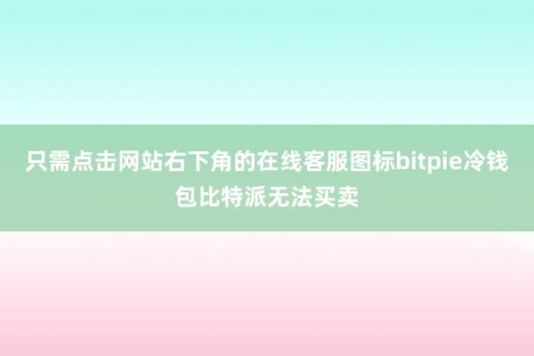 只需点击网站右下角的在线客服图标bitpie冷钱包比特派无法买卖