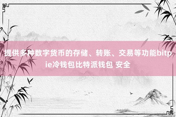 提供多种数字货币的存储、转账、交易等功能bitpie冷钱包比特派钱包 安全