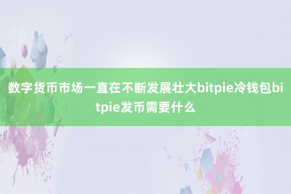 数字货币市场一直在不断发展壮大bitpie冷钱包bitpie发币需要什么