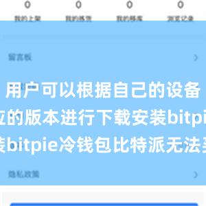 用户可以根据自己的设备选择相应的版本进行下载安装bitpie冷钱包比特派无法买卖